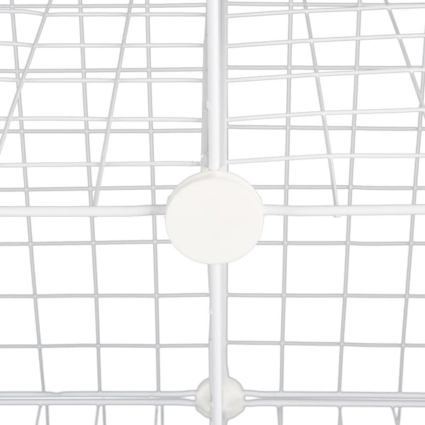 12 Cube Metal Wire Storage Cabinet - White