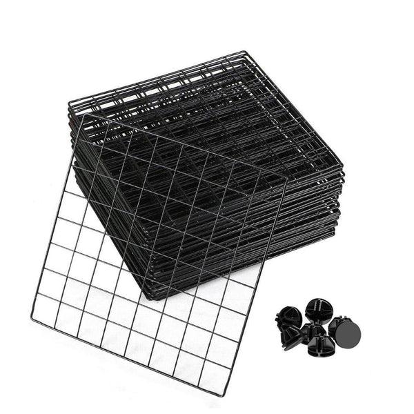 16 Cube Metal Wire Storage Cabinet - Black