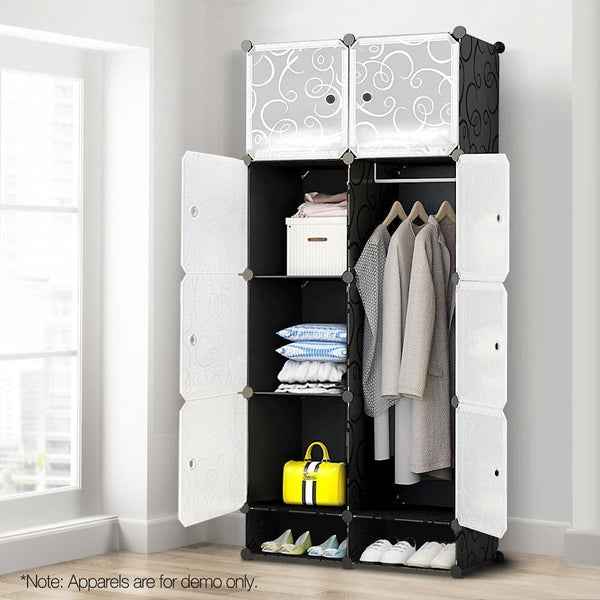 10 Cube Diy Storage Cabinet Wardrobe - Black - Home & Garden Diy