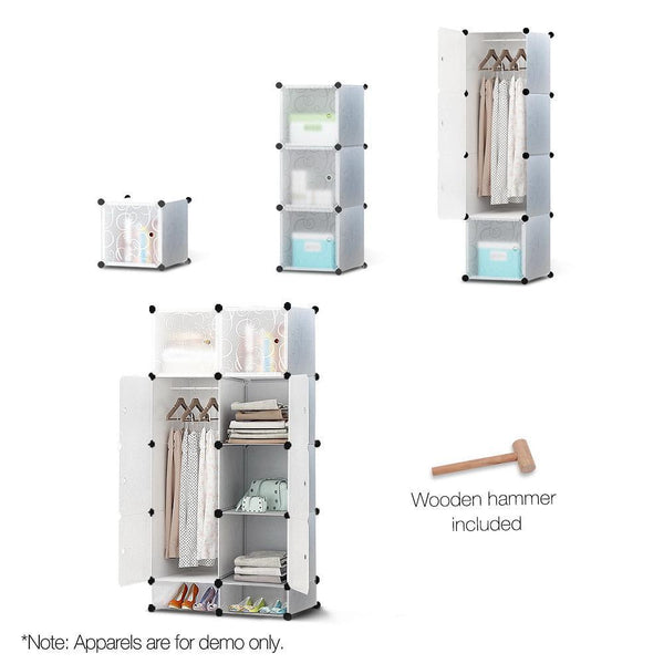 10 Cube Diy Storage Cabinet Wardrobe - White - Home & Garden Diy