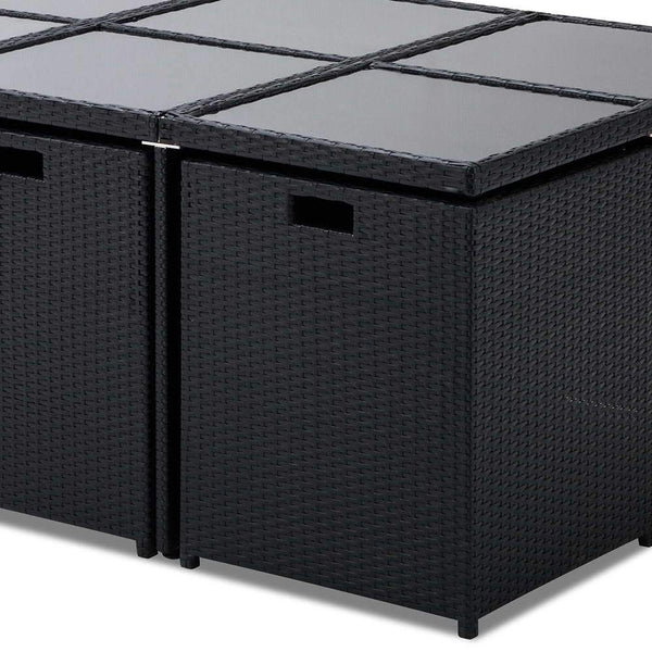 13 Piece Wicker Rhattan Outdoor Furniture Dining Table Set - Furniture Dining