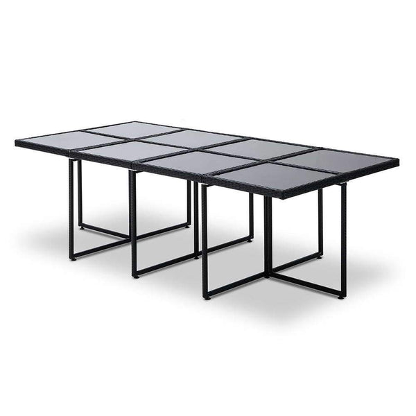 13 Piece Wicker Rhattan Outdoor Furniture Dining Table Set - Furniture Dining