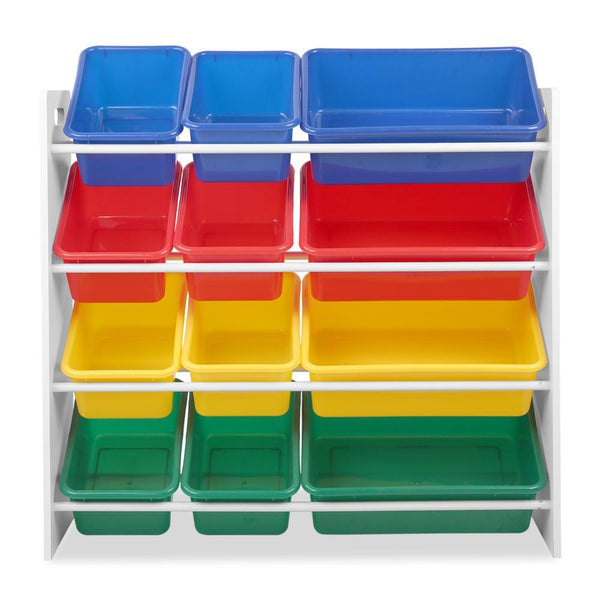 12 Bin Toy Organiser Storage Rack - Furniture Living Room