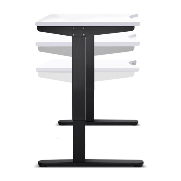 140Cm Motorised Height Adjustable Desk Frame White - Furniture Office