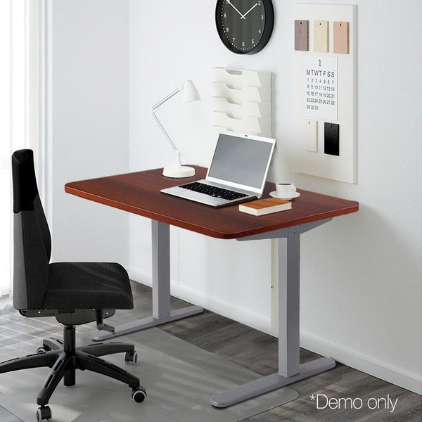 100cm Motorised Electrical Adjustable Frame Standing Desk - Walnut
