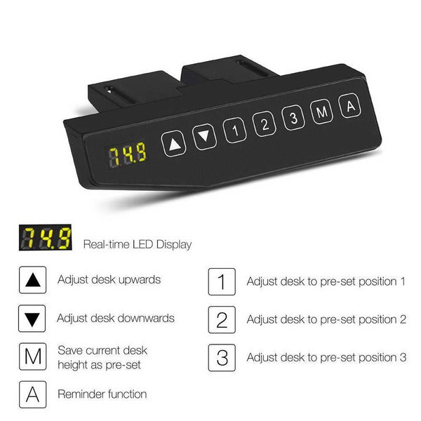 100cm Motorised Electrical Adjustable Frame Standing Desk - White Grey