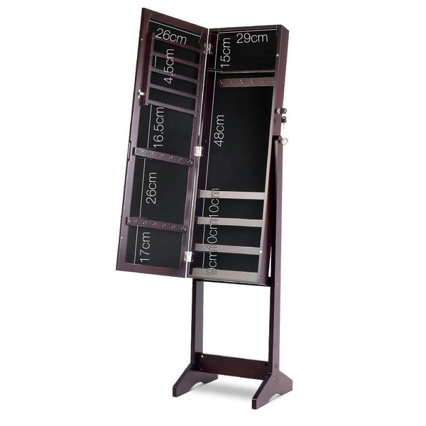 110Cm Mirrow With Cabinet - Walnut - Furniture Jewellery Cabinets