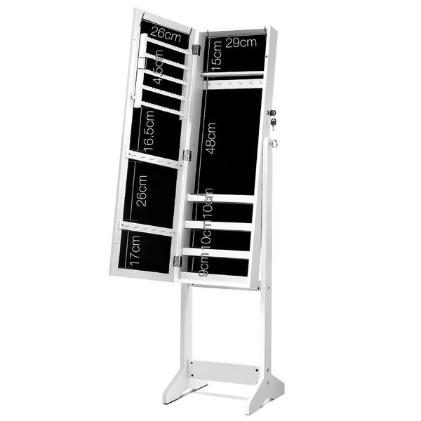 110Cm Mirrow With Cabinet - White - Furniture Jewellery Cabinets