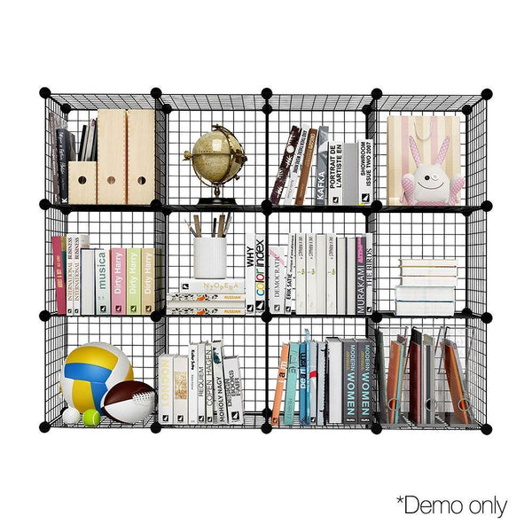 12 Cube Mesh Wire Storage Cabinet - Home & Garden Diy