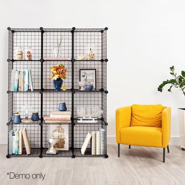 12 Cube Mesh Wire Storage Cabinet - Home & Garden Diy