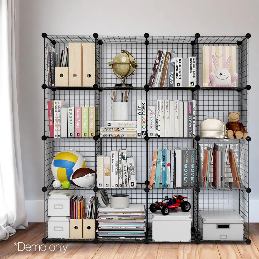 16 Cube Wire Grid Organizer,Multi Use DIY Bookcase - On Sale - Bed