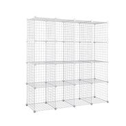 16 Cube Metal Wire Storage Cabinet - Black