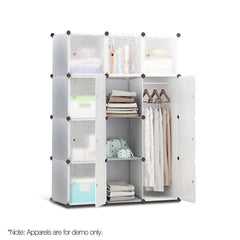 12 Stackable Cube Storage Cabinet - White