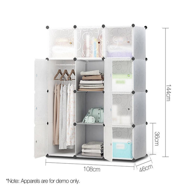 12 Stackable Cube Storage Cabinet - White - Home & Garden Storage