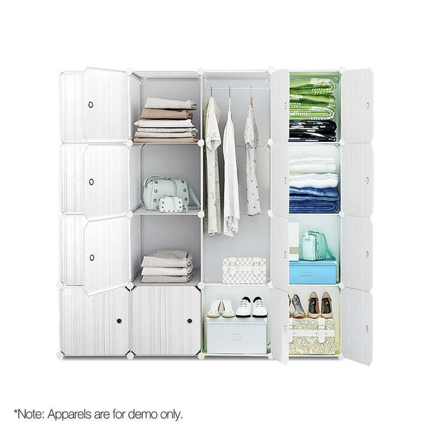 16 Stackable Cube Storage Cabinet - White - Home & Garden Storage