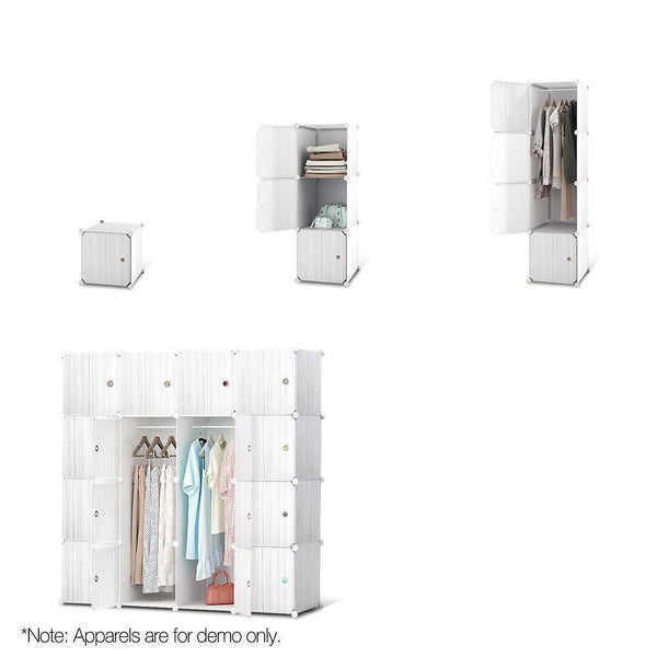16 Stackable Cube Storage Cabinet - White - Home & Garden Storage