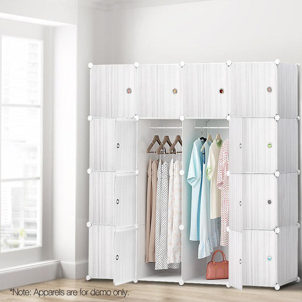 16 Stackable Cube Storage Cabinet - White - Home & Garden Storage