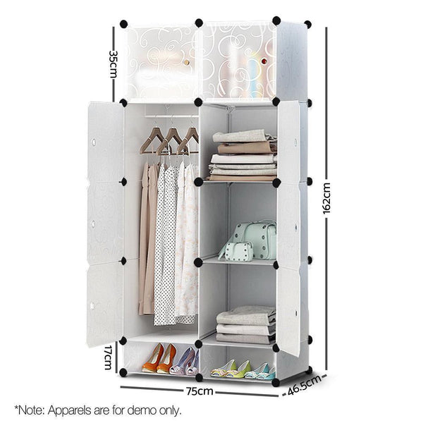 10 Cube Diy Storage Cabinet Wardrobe - White - Home & Garden Diy