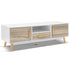 120cm Wooden Entertainment Unit - White & Wood