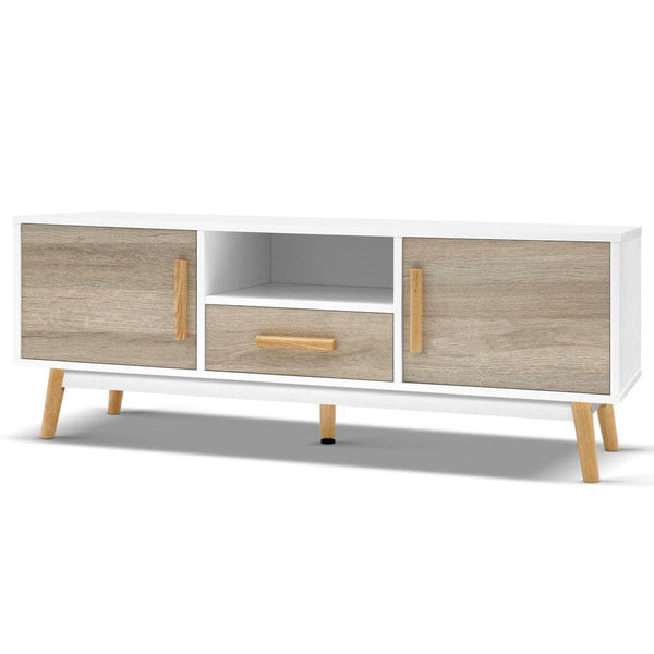 120cm Wooden Entertainment Unit - White & Wood