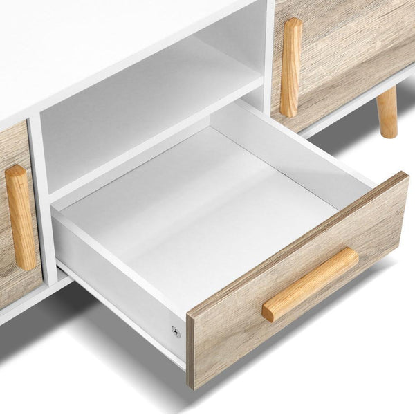 120cm Wooden Entertainment Unit - White & Wood