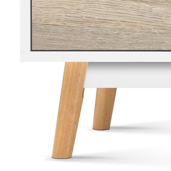 120cm Wooden Entertainment Unit - White & Wood