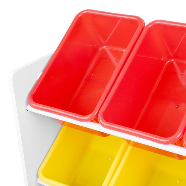 12 Bin Toy Organiser Storage Rack - Furniture Living Room