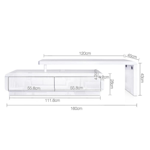 160Cm High Gloss Tv Unit - Furniture Living Room