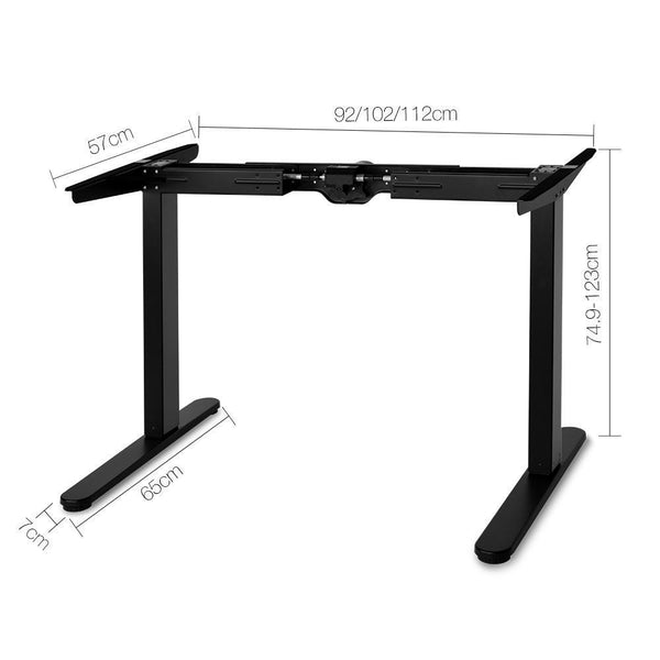 140Cm Motorised Height Adjustable Desk Frame White - Furniture Office