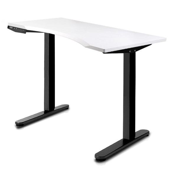 140Cm Motorised Height Adjustable Desk Frame White - Furniture Office