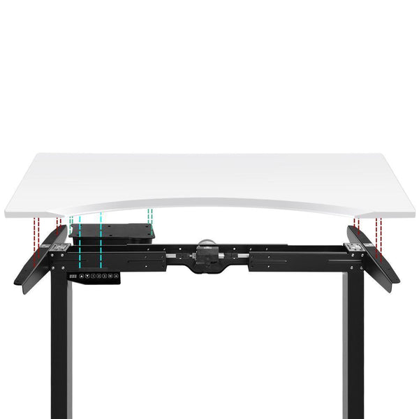 140Cm Motorised Height Adjustable Desk Frame White - Furniture Office