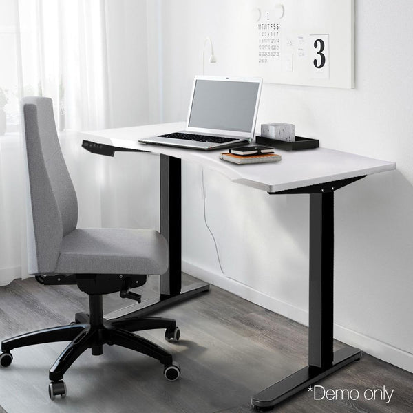 140Cm Motorised Height Adjustable Desk Frame White - Furniture Office