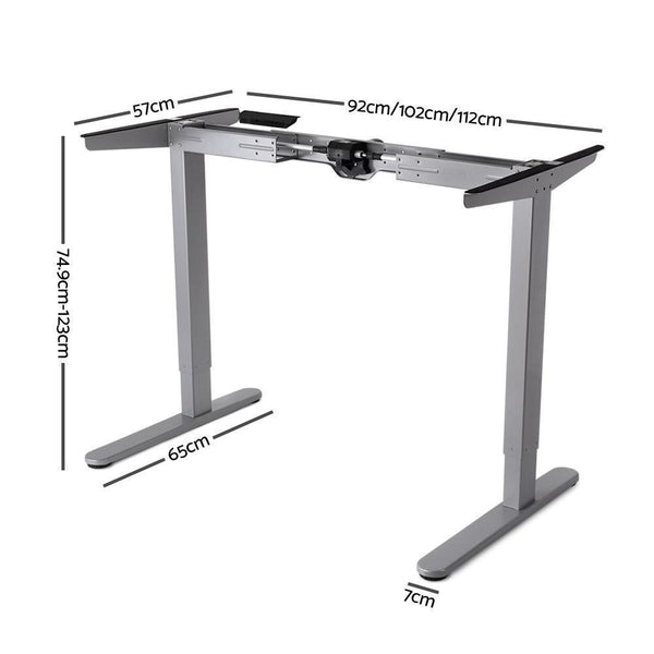 140cm Curved Adjustable Curved Desk - Black