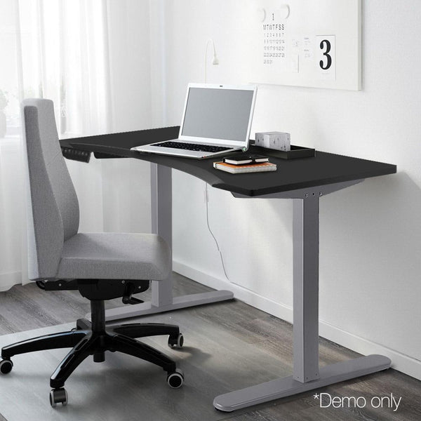 140cm Curved Adjustable Curved Desk - Black