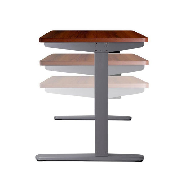 100cm Motorised Electrical Adjustable Frame Standing Desk - Walnut