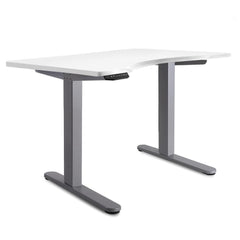 140cm Curved Adjustable Desk - White