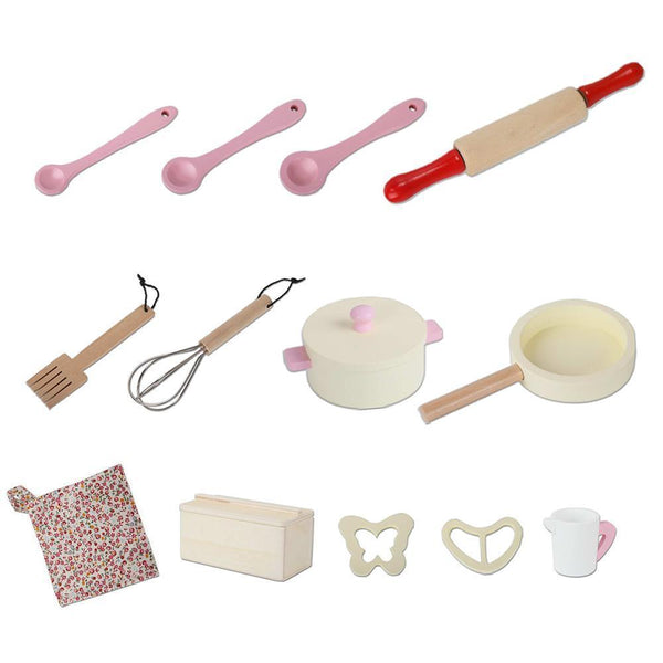 14 Piece Kids Pretend Play Cooking Cookware Set - White - Baby & Kids Toys