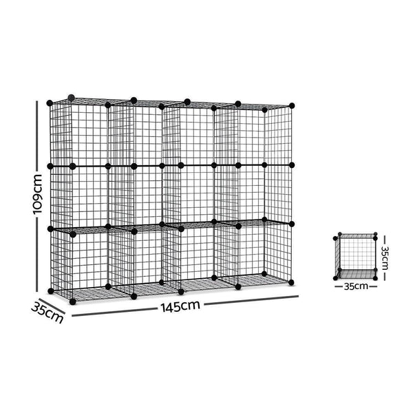 12 Cube Mesh Wire Storage Cabinet - Home & Garden Diy