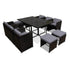 11 Piece Pe Wicker Outdoor Rattan Dining Set - Black - Furniture Outdoor